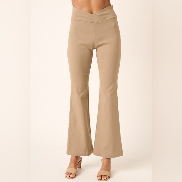 Mittoshop Surplice V Waist Flare Pants - Picture 4 of 6